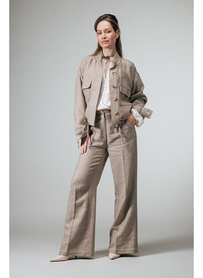 Label Dot Broek Taupe Roxanne