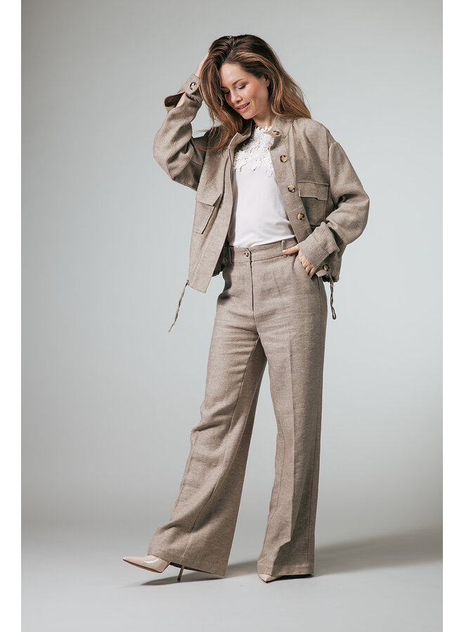 Label Dot Broek Taupe Roxanne