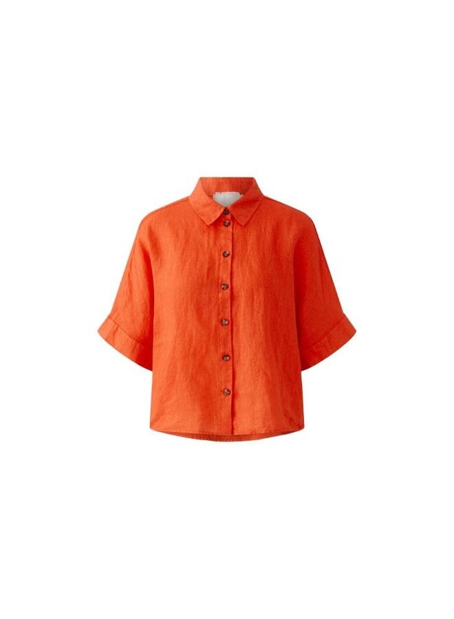 OUI Linnen Blouse Burned Orange 97229