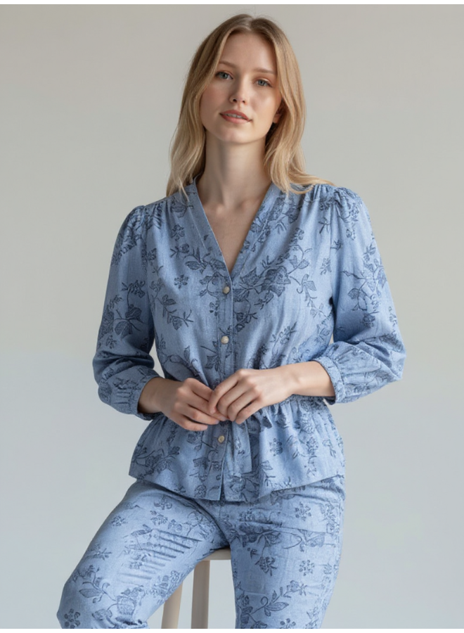 Geisha Blousejasje Jeansblauw 63160-70