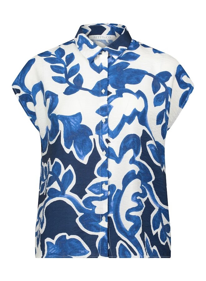 Betty & Co Blouse Blauw 8008-3369