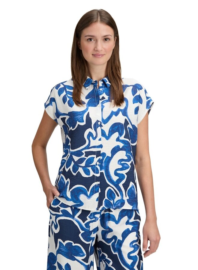 Betty & Co Blouse Blauw 8008-3369