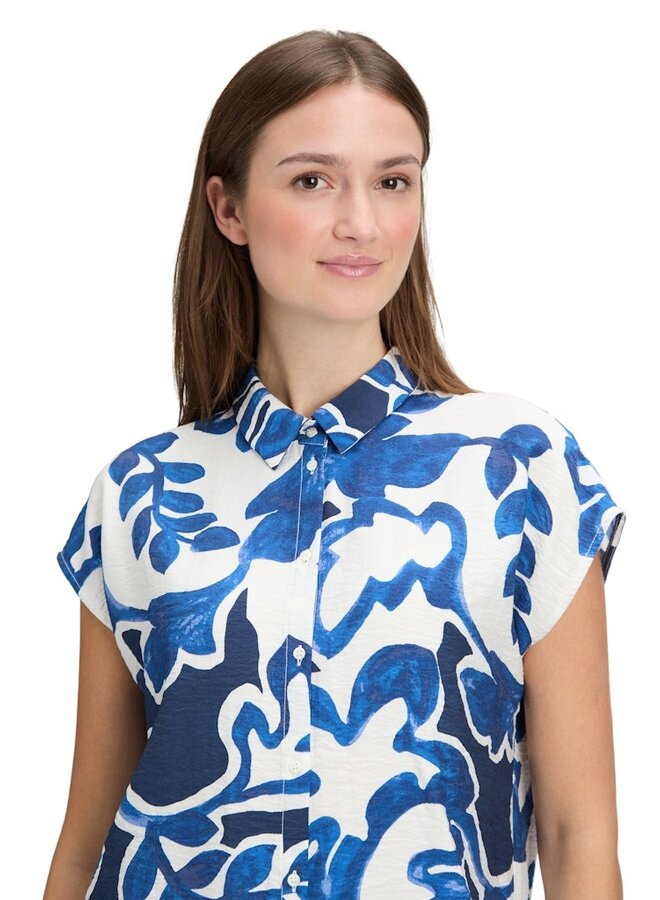 Betty & Co Blouse Blauw 8008-3369