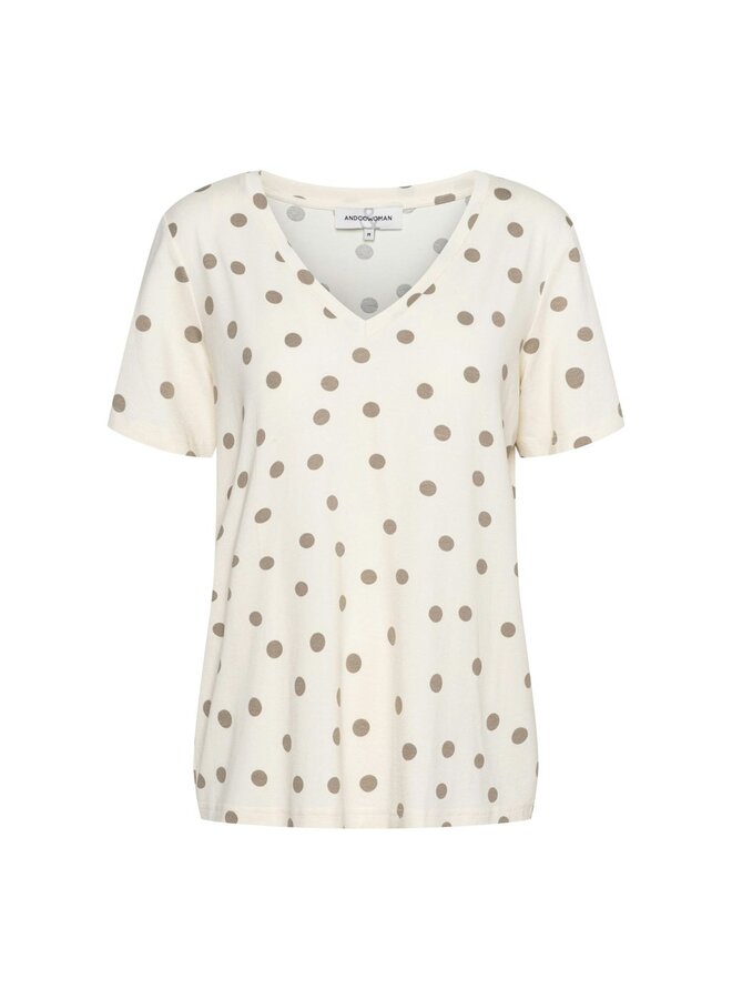 &Co Woman Shirt Ecru/Khaki Marley Dot TO373
