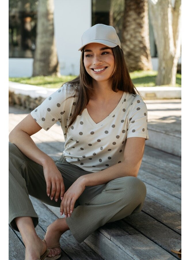 &Co Woman Shirt Ecru/Khaki Marley Dot TO373
