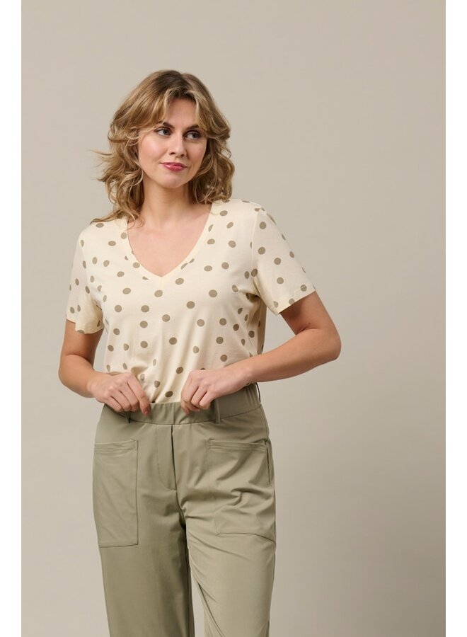 &Co Woman Shirt Ecru/Khaki Marley Dot TO373
