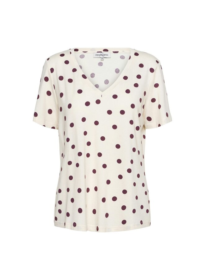 &Co Woman Shirt Ecru/Bourgogne Marley Dot TO373