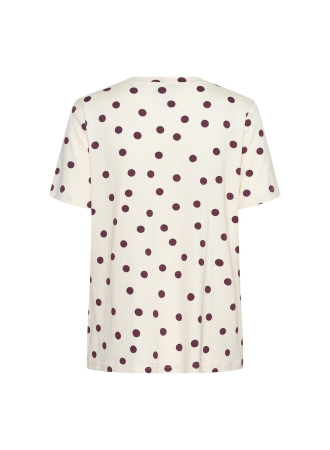 &Co Woman Shirt Ecru/Bourgogne Marley Dot TO373