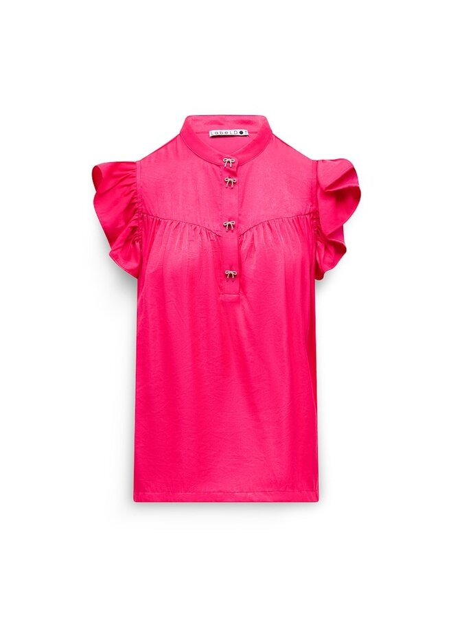 Label Dot Blouse Fuchsia Mindy