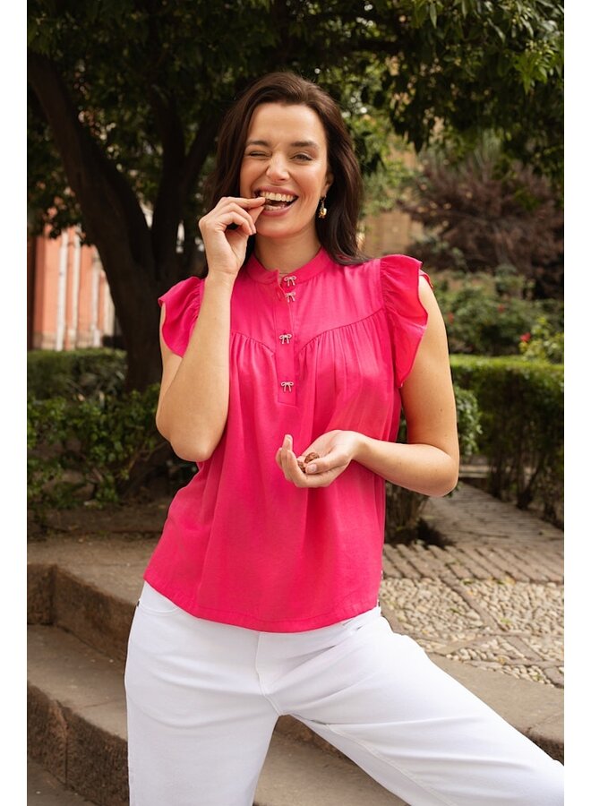 Label Dot Blouse Fuchsia Mindy