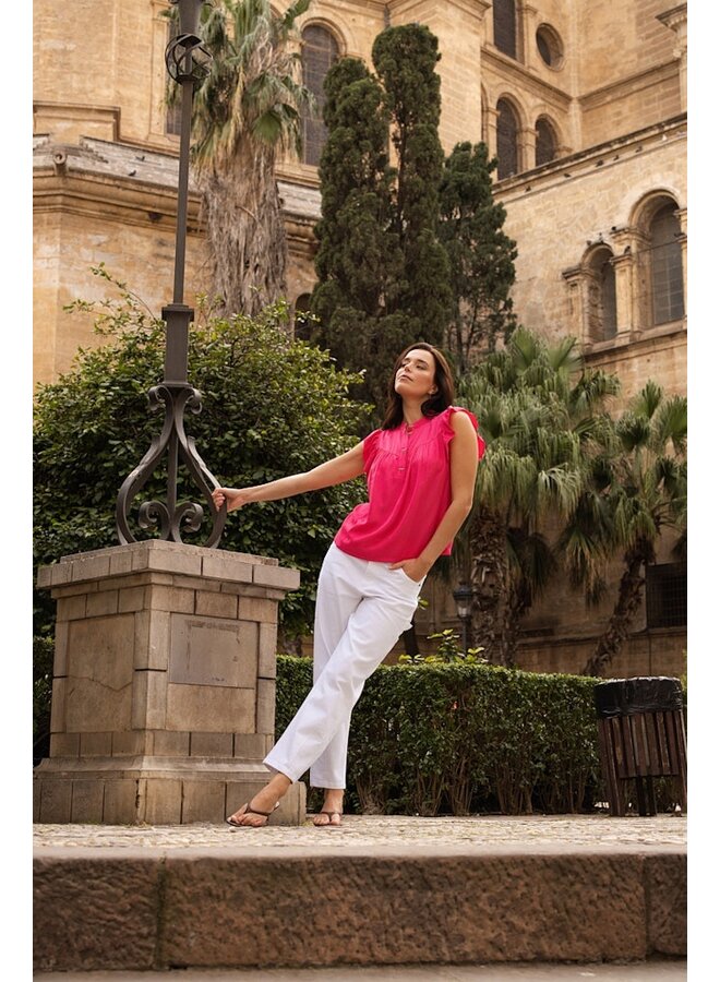 Label Dot Blouse Fuchsia Mindy