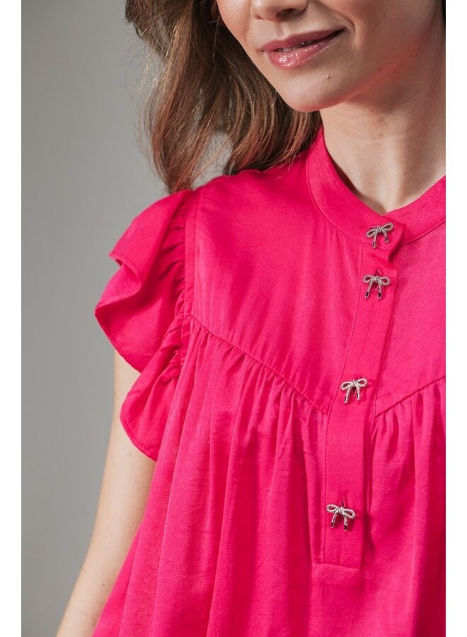 Label Dot Blouse Fuchsia Mindy