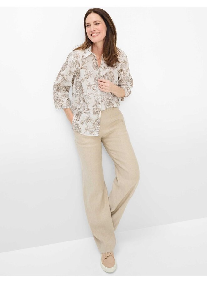 Raphaela Linnen Broek Beige 10-2000 Pam Flared