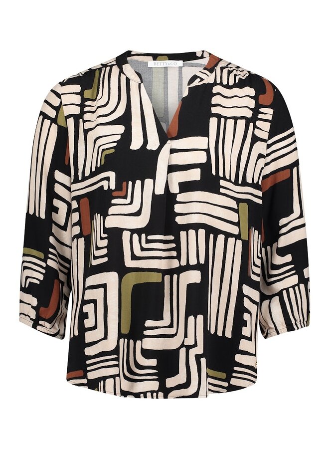 Betty & Co Blouse Zwart 8650-3106