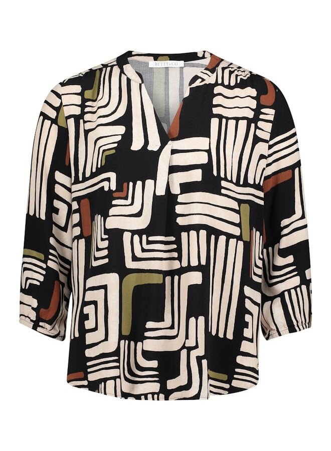 Betty & Co Blouse Zwart 8650-3106