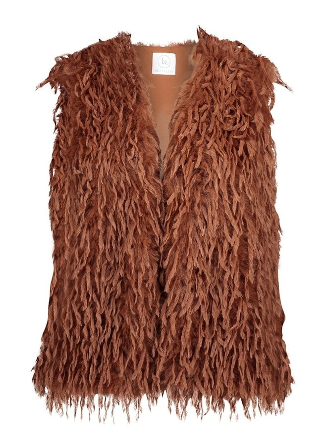 Betty & Co Fluffy Bodywarmer Bruin 4533-3036