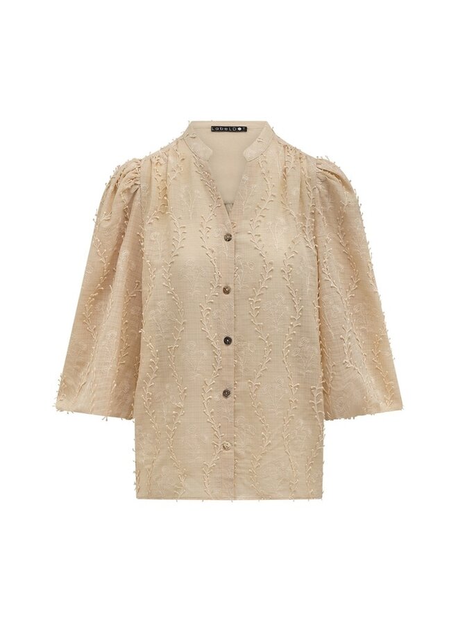 Label Dot Blouse Beige Adelien