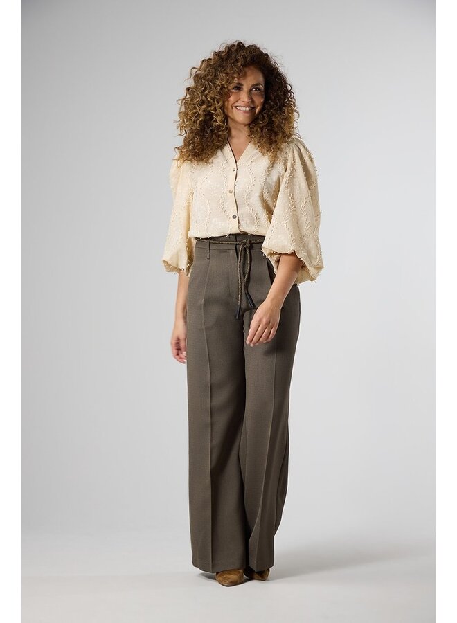 Label Dot Blouse Beige Adelien