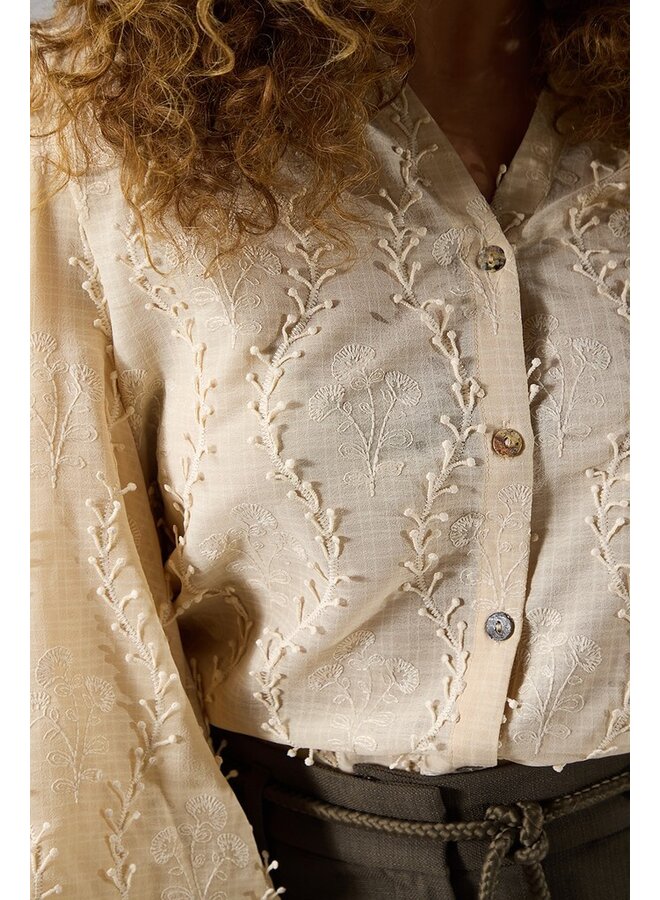 Label Dot Blouse Beige Adelien