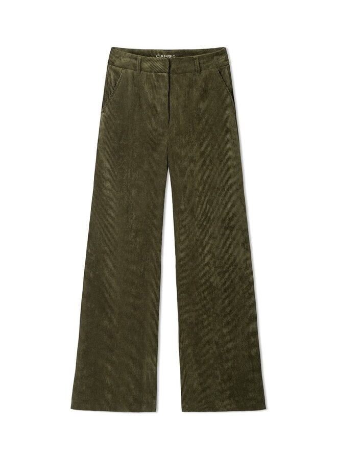 Cambio Ribcord Broek Khaki 7108-024601 Amelie