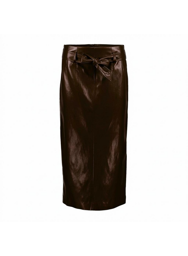 Geisha Fake Leather Rok Bruin 66535-19