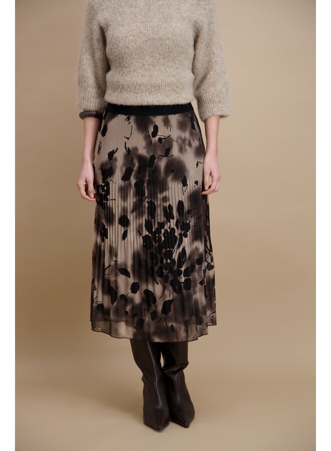 Signe Nature Plisse Rok Bruin 834090