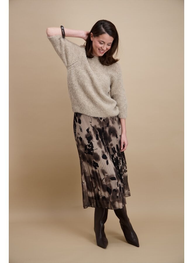 Signe Nature Plisse Rok Bruin 834090
