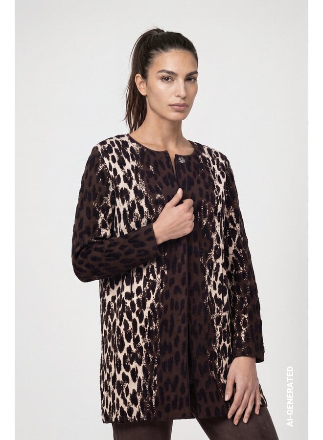 Monari Lang Vest Bruin 809888