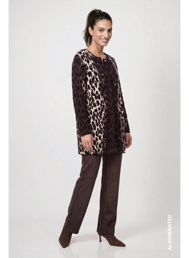 Monari Lang Vest Bruin 809888