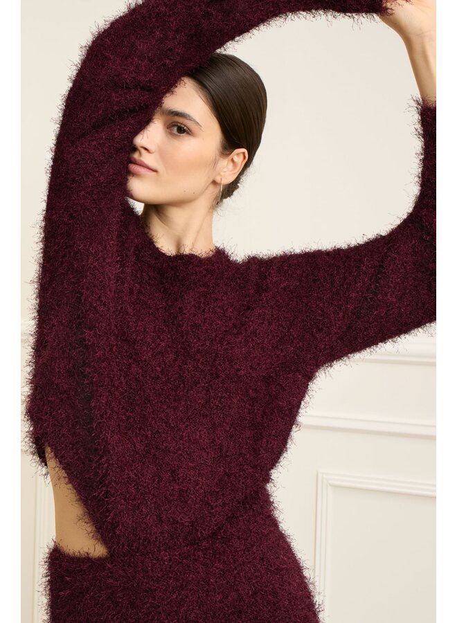 OUI! Fluffy Pullover Bourgogne 94604