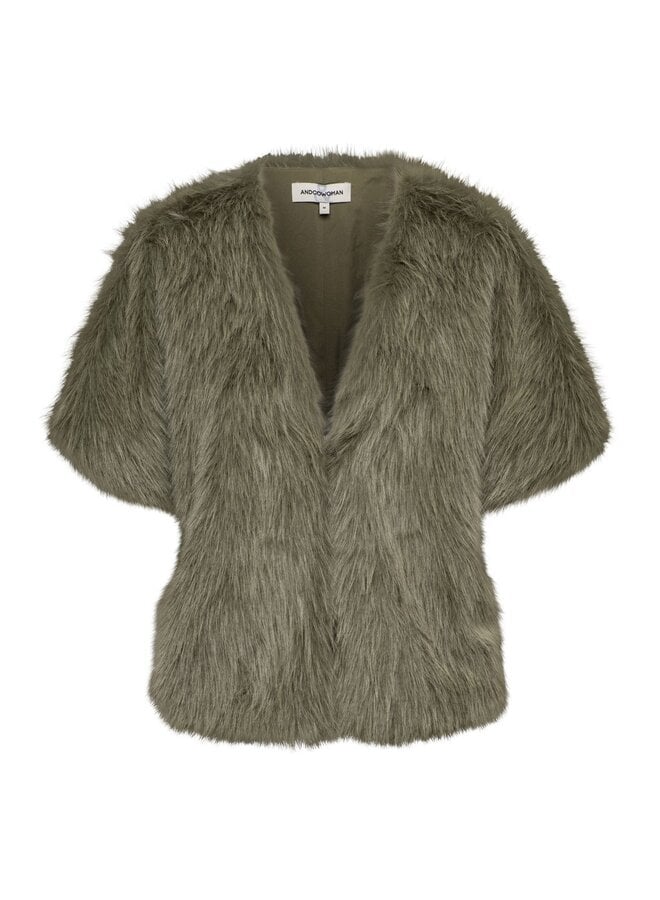 &Co Woman Fluffy Bodywarmer Khakigroen Cilly GL117