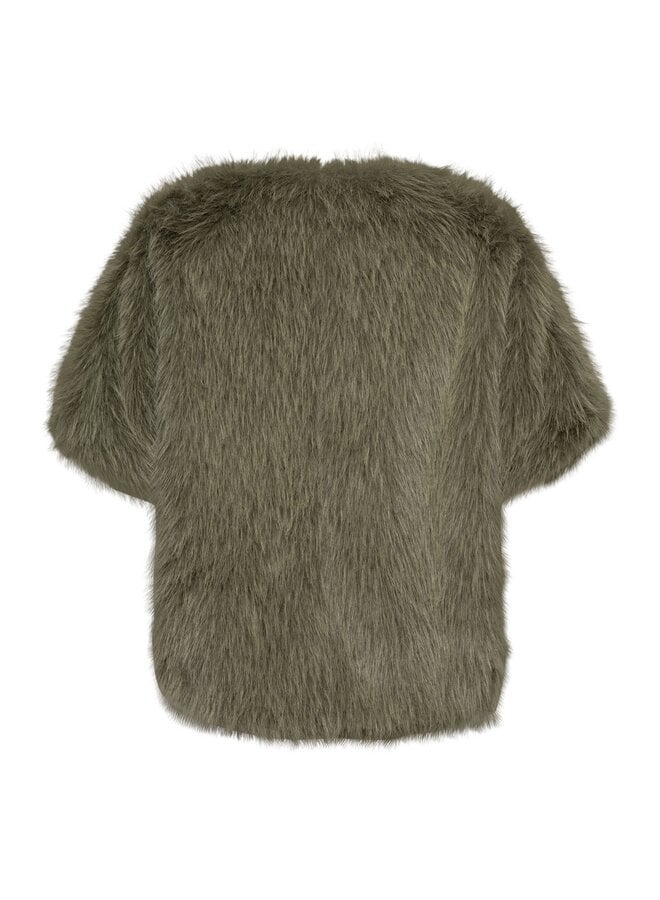 &Co Woman Fluffy Bodywarmer Khakigroen Cilly GL117