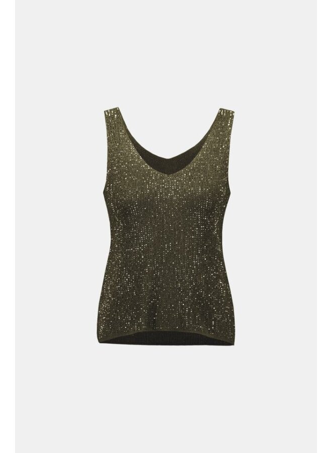 Joseph Ribkoff GlitterTop Khaki 252915F26