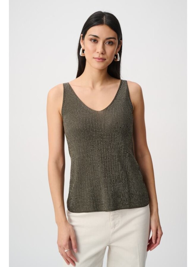 Joseph Ribkoff GlitterTop Khaki 252915F26