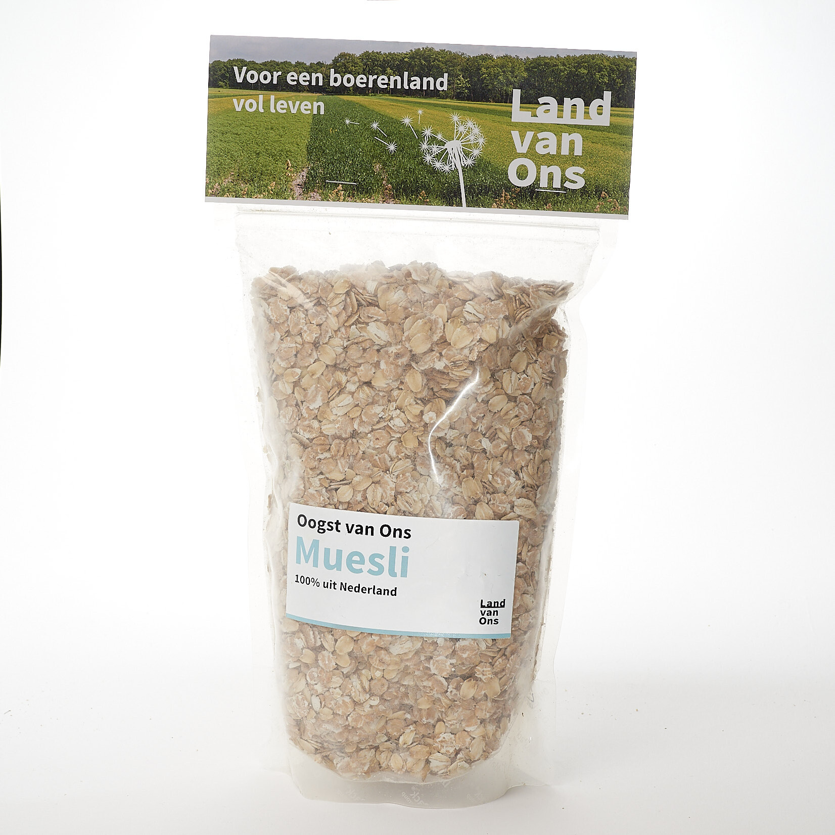 Muesli van tarwe, spelt, rogge, haver en boekweit