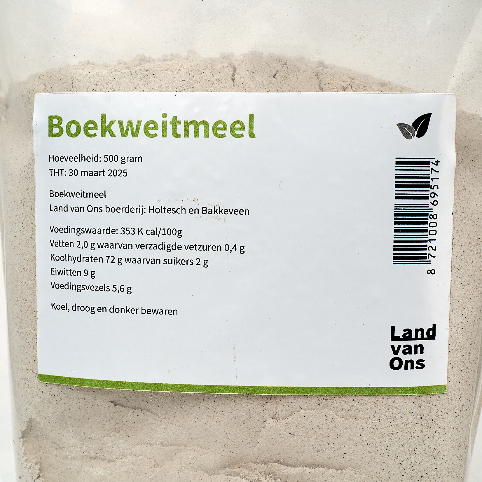 Boekweitmeel van de akkers van Land van Ons