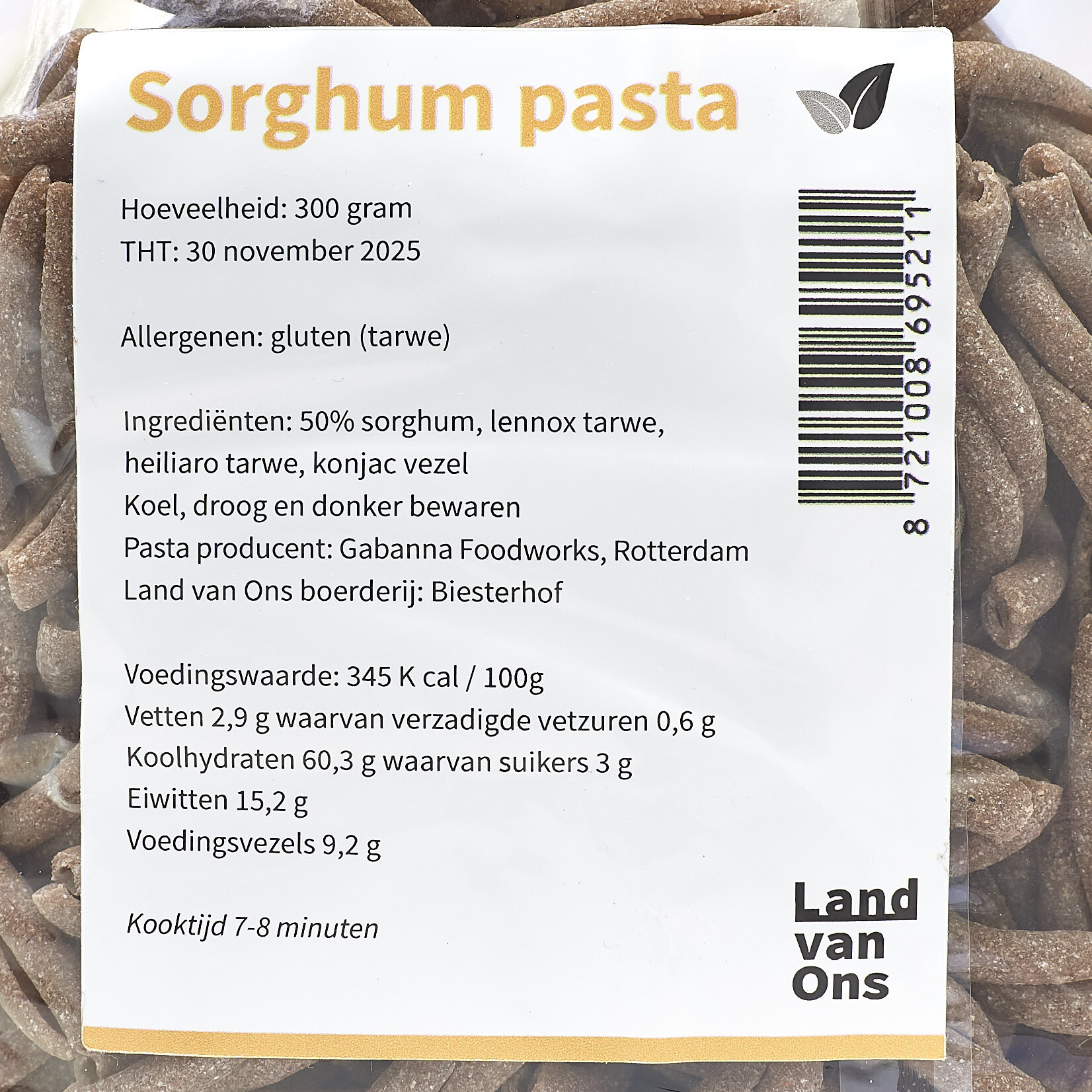 Sorghum pasta 100% uit Nederland