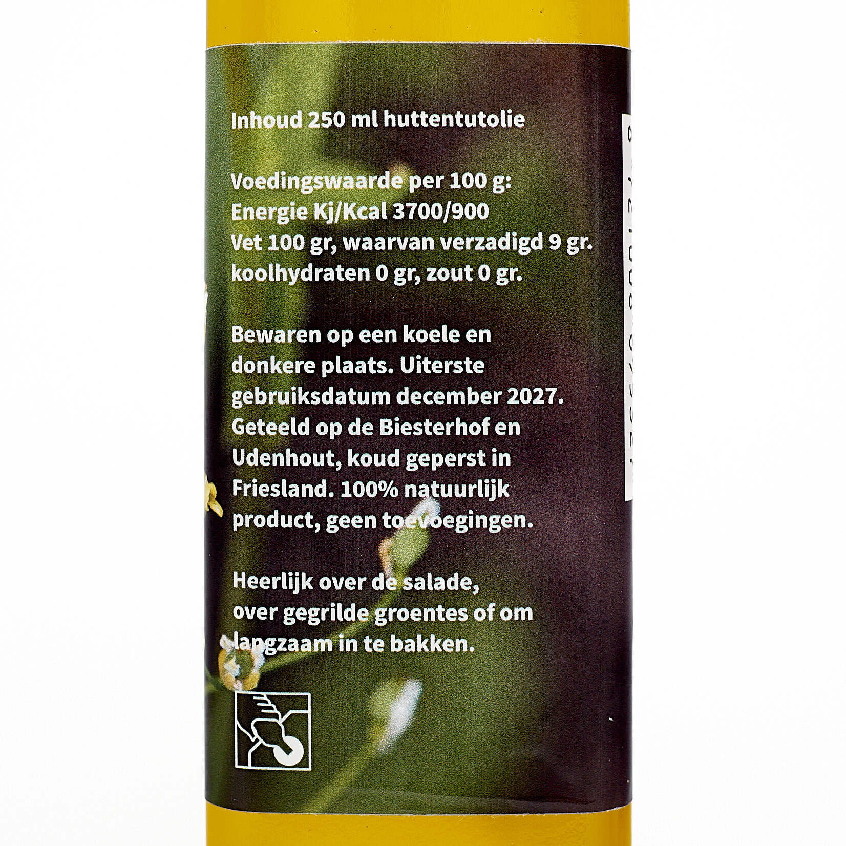 Huttentutolie, ongefilterd (250 ml)