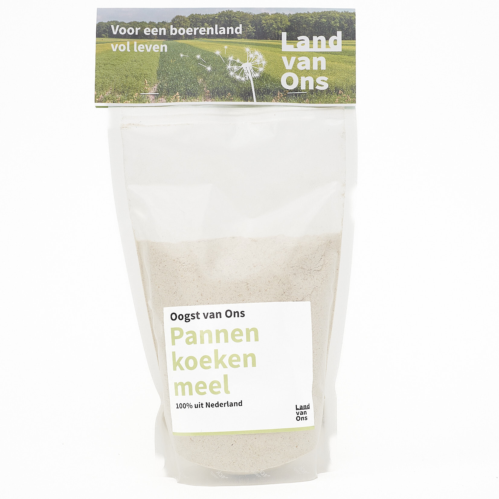 Volkoren pannenkoekenmeel tarwe, spelt, rogge, haver en boekweit steengemalen