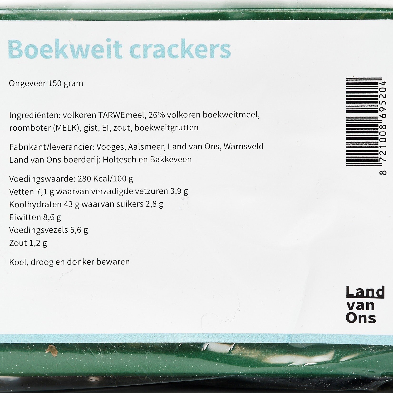 Boekweit & volkoren tarwe crackers