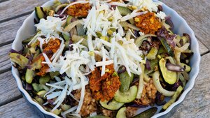 Boekweit met pistachepesto en geroosterde groenten