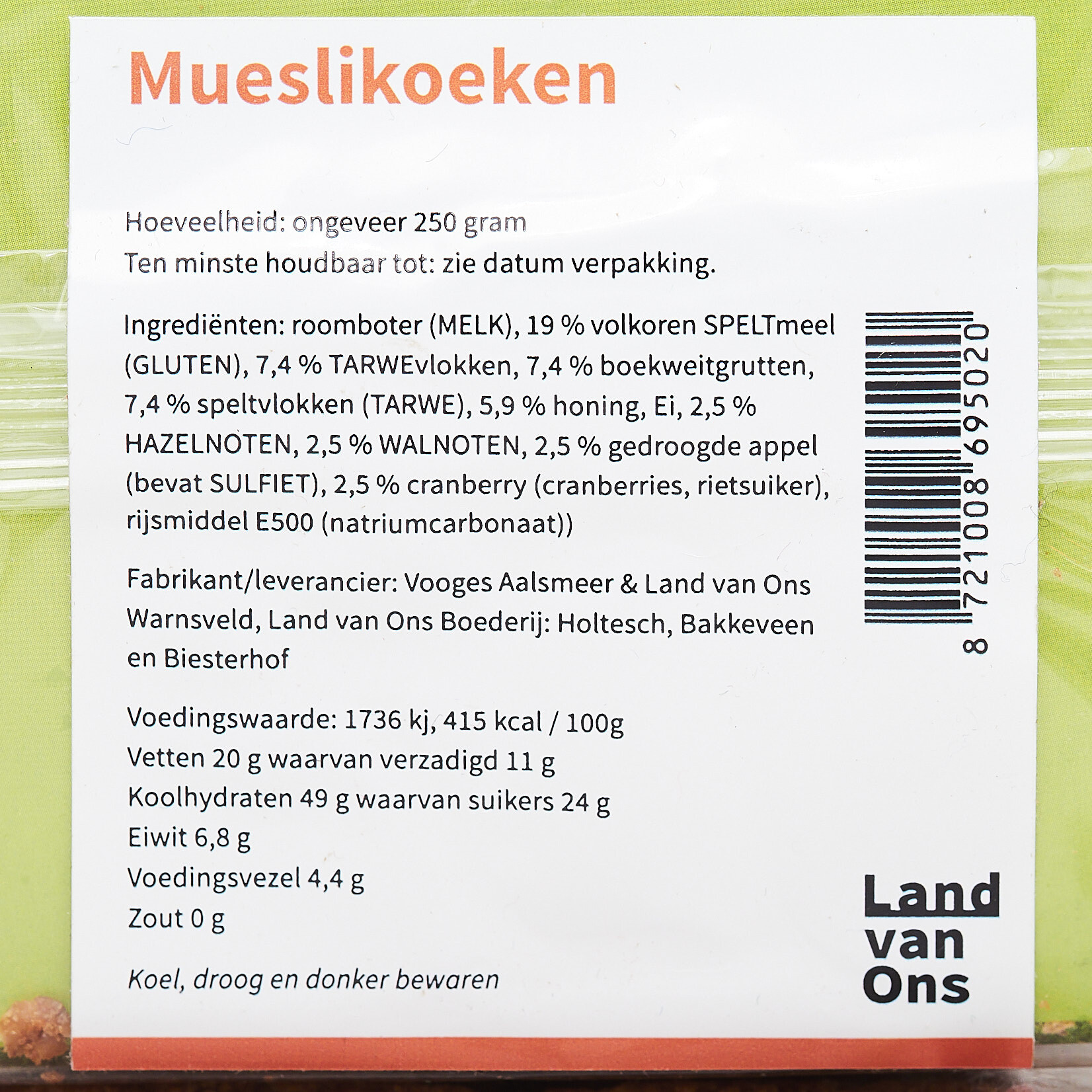 Mueslikoek tarwe, spelt en boekweit