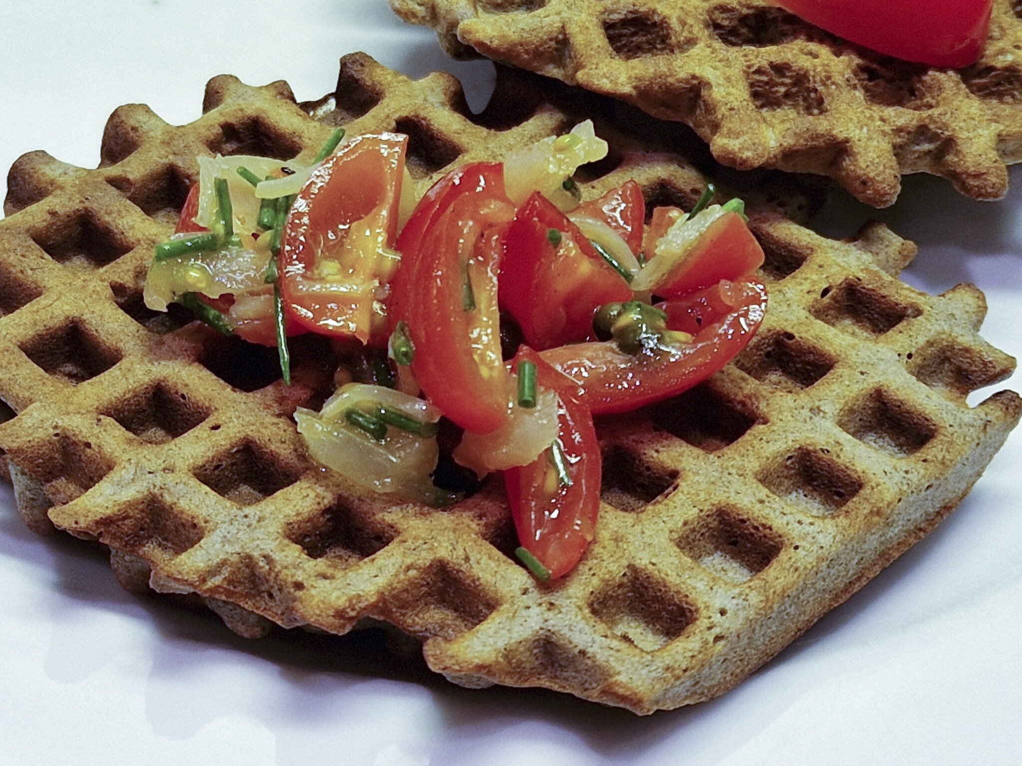 Boekweitwafels met tomatensalsa, geitenkaas of ...