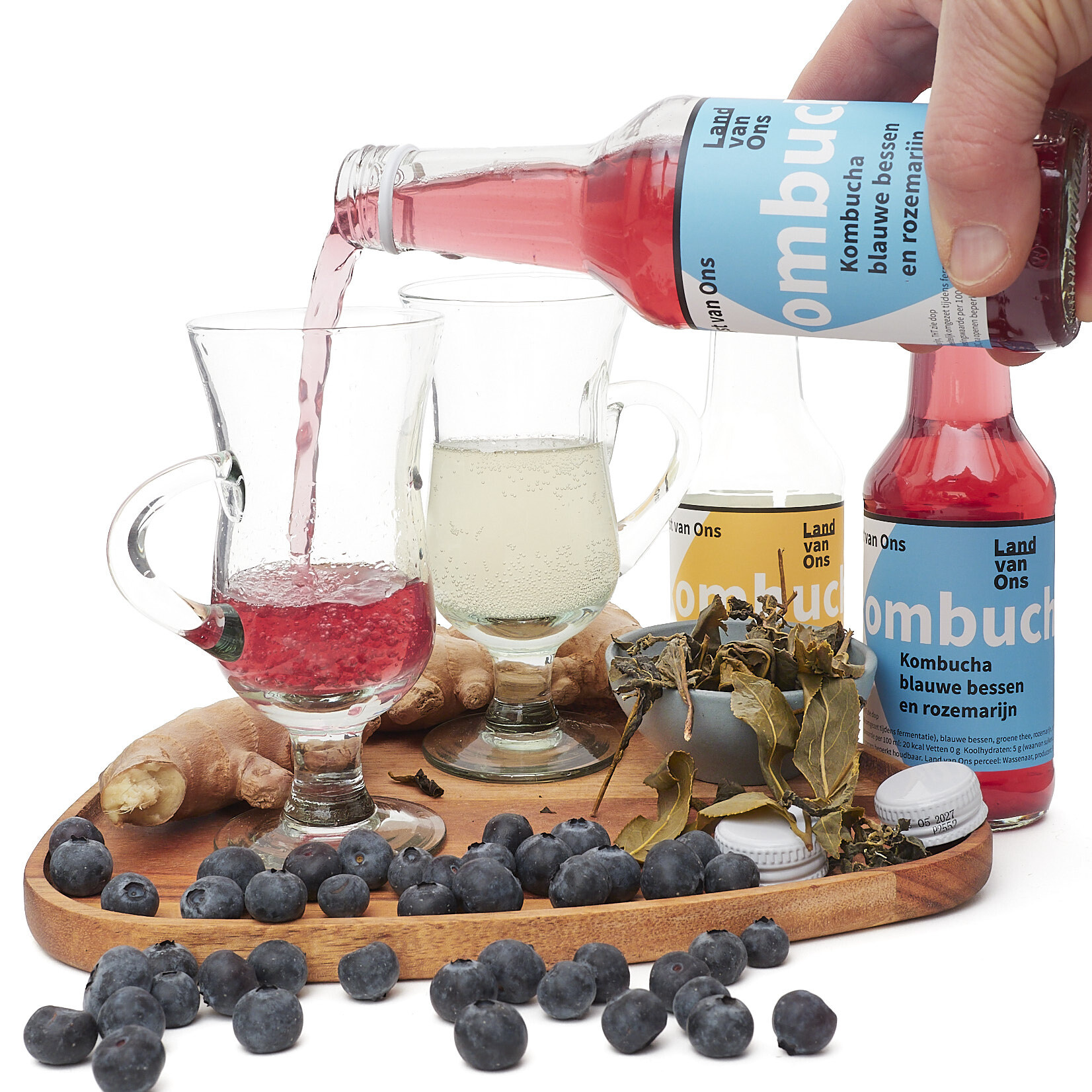 Kombucha in twee heerlijke smaken