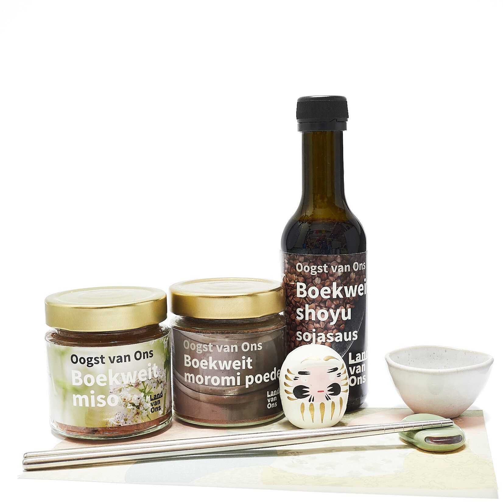 Umami voordeelpakket: boekweit miso pasta, moromi poeder en shoyu