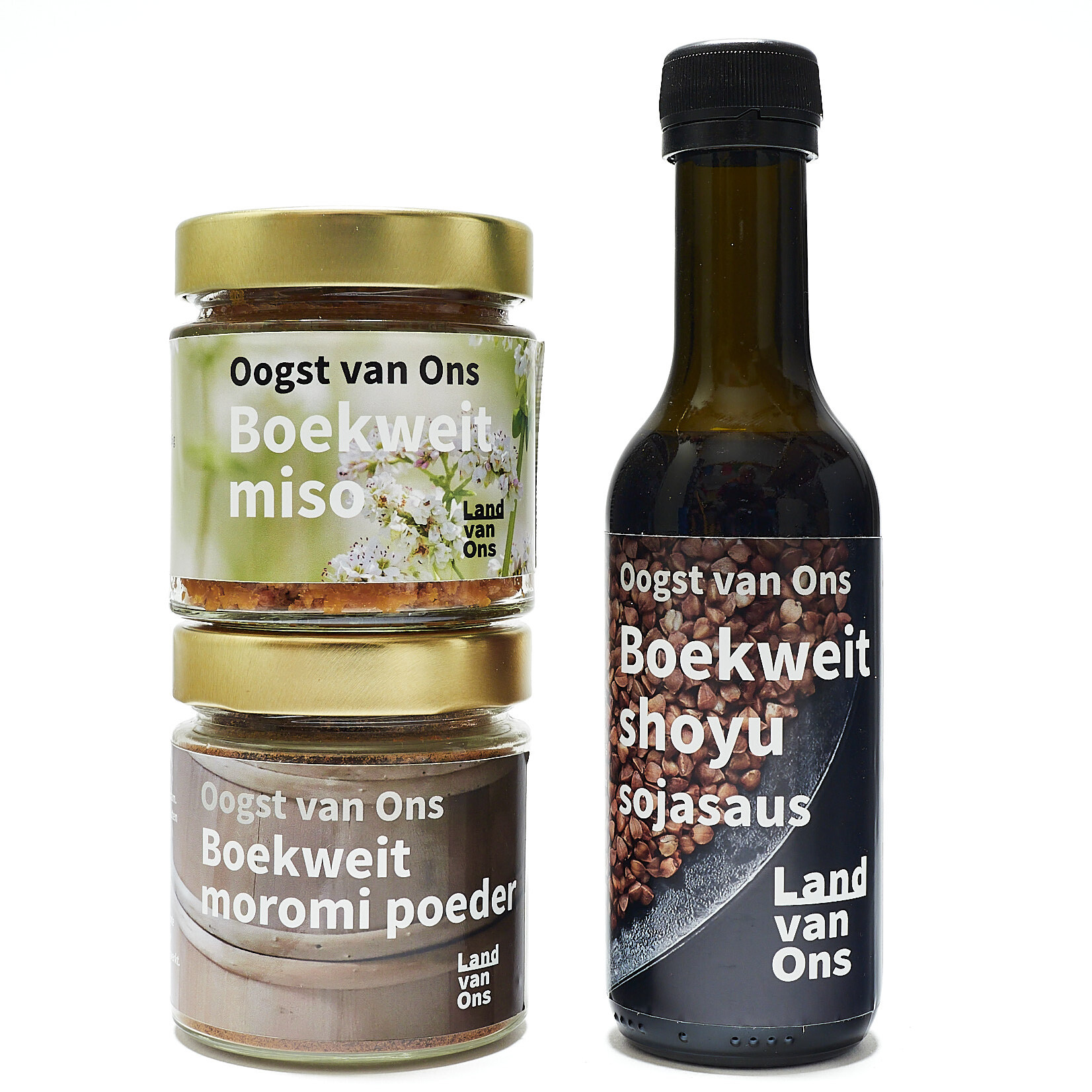 Umami voordeelpakket: boekweit miso pasta, moromi poeder en shoyu