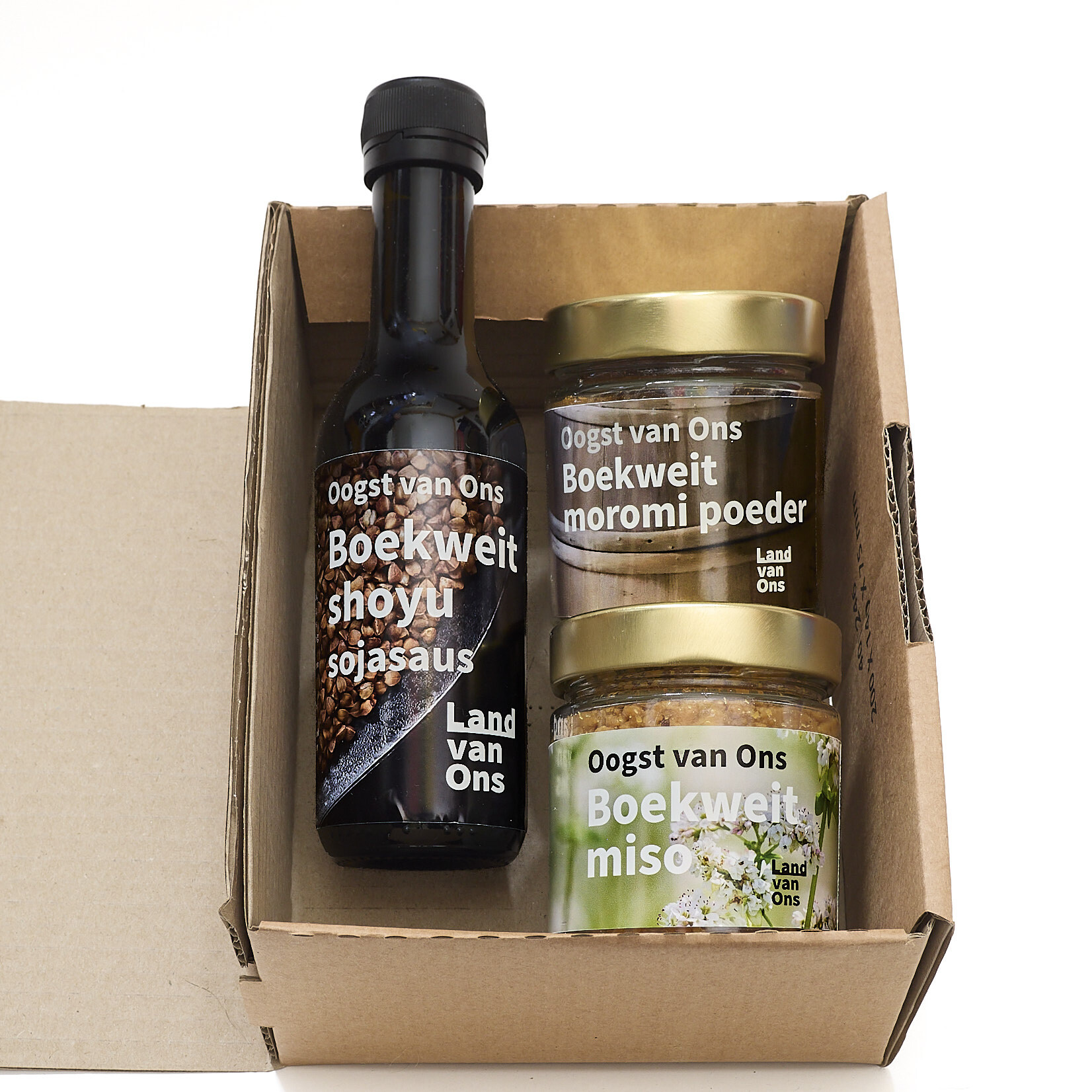 Umami voordeelpakket: boekweit miso pasta, moromi poeder en shoyu