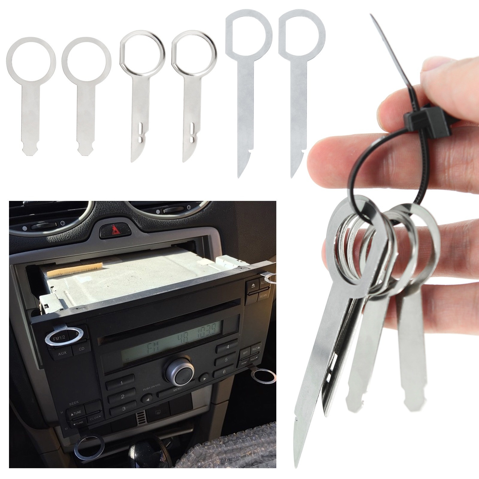 Auto Radio Demontage Tool Gereedschap Pin Sleutel Clip Radiostekkers Extractietool voor Volkswagen Audi VCTparts