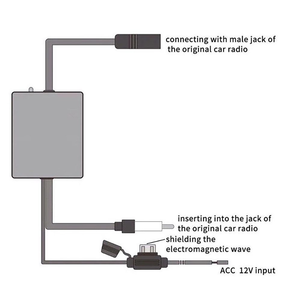 VCTparts Antenne Radio Signaal Versterker AM FM-Radio Autoradio Booster  Elektronische Stereo Ontvanger 