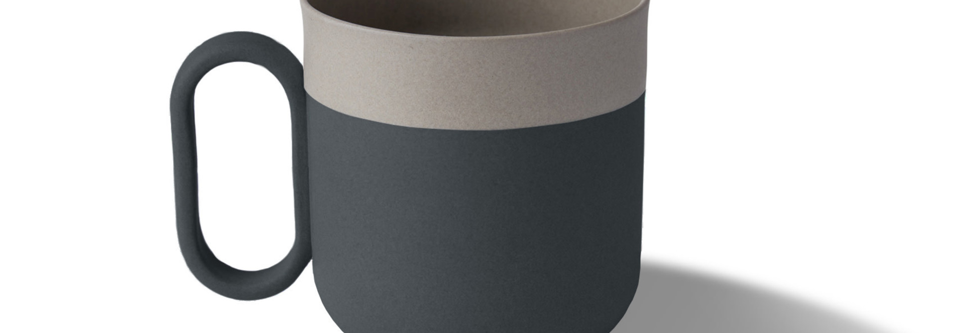 Capsule Tea Cup Porcelain - Black&Rock- Esma Dereboy 7x7x7.5cm